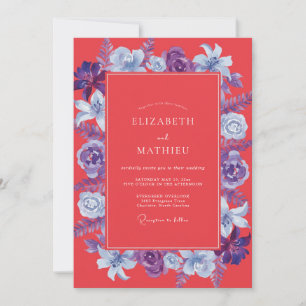 Convites Casamento Pintado Violeta Coral