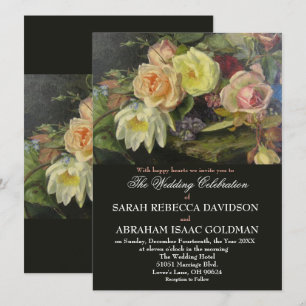 Convites Casamento Pintura Tole Romântica Antiga Sombria