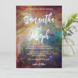 Convites Casamento Planetário de Rust Teal Orion Nebula