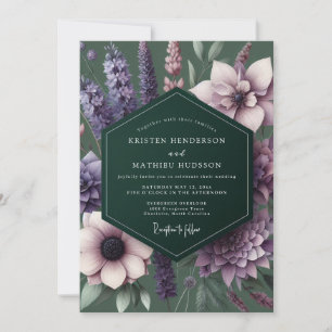 Convites Casamento Plum Enchanted Flora