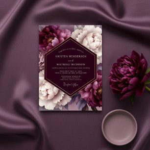 Convites Casamento Plum Lush Bloom