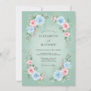 Convites Casamento Poético de Primavera em Verde Limão