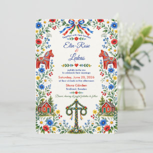 Convites Casamento Popular Escandinavo de Solstício de Verã