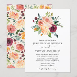Convites Casamento por Aquarela de Blooms Florais Botânicos