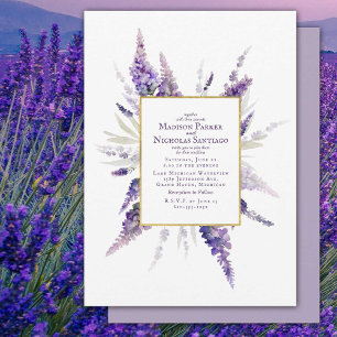 Convites Casamento Por Aquarela De Flores De Lavandas Elega