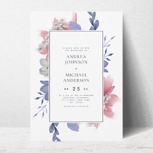 Convites Casamento por Aquarela de Flores Tropicais Exótica