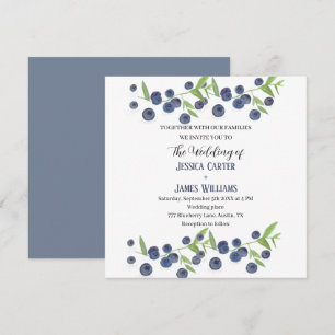 Convites Casamento por Aquarela de Fruta Blueberry