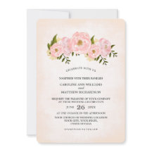 Casamento por Aquarela de Peônias Rosa Escamosas