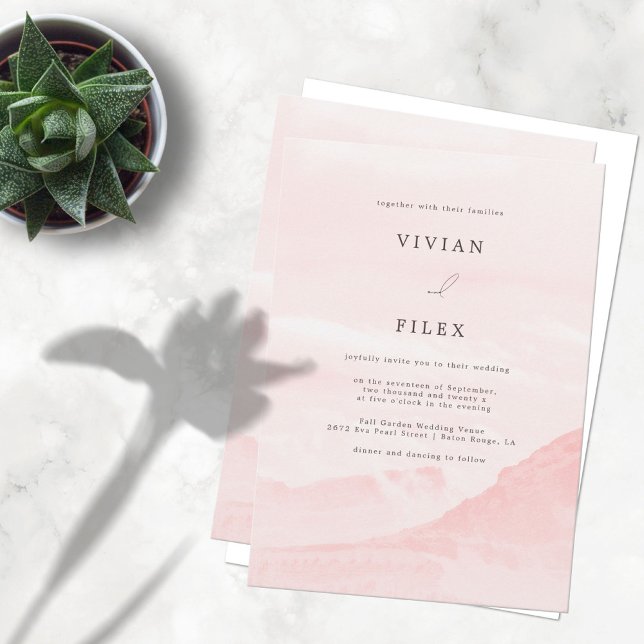 Convites Casamento por Aquarela do País de Montanha Amostra (Criador carregado)