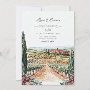 Convites Casamento por Aquarela em Toscana Itália
