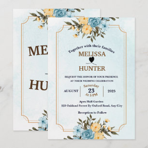Convites Casamento por Aquarela Floral Branca Moderna Elega