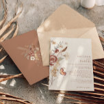 Convites Casamento por Aquarela Floral de Terracotta<br><div class="desc">Simples. Moderno. Elegante. Frente de marfim com texto de terracotta e lado inverso de terracotta. Este convite de casamento minimalista do BOHO foi criado de imagens feitas à mão de aquarelas pintadas pela artista e designer internacionalmente licenciada, Audrey Jeanne Roberts. As flores secas salgadas são colhidas num buquê solto com...</div>