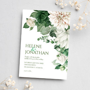 Convites Casamento por Aquarela Floral Moderna Emerald Gree