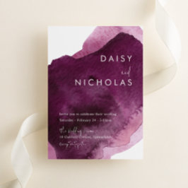 Convites Casamento por Aquarela Moderna da Maroon da Burgun