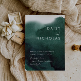 Convites Casamento por Aquarela Moderna Emerald Green
