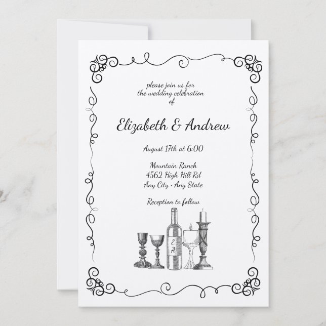 Convites Casamento por Janto Whimsical (Frente)