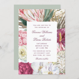 Convites Casamento por País Floral Boho Boho