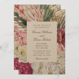 Convites Casamento por País Floral Boho Boho