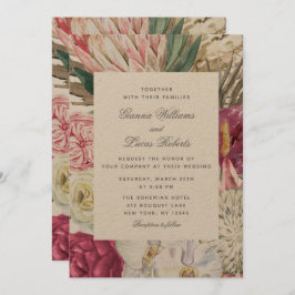 Convites Casamento por País Floral Boho Boho