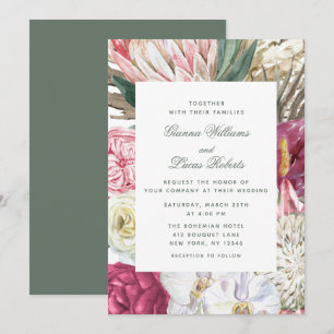 Convites Casamento por País Floral Boho Boho