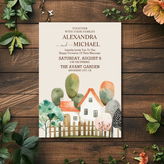 Convites Casamento por País Russo Moderno de Wildflower (Criador carregado)