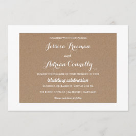 Convites Casamento por País Rustic Brown Kraft Paper
