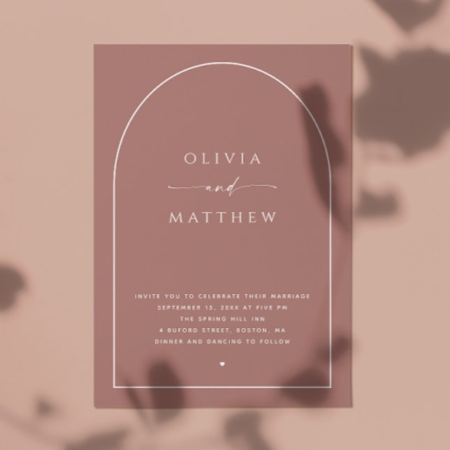 Convites Casamento por Rosa de Seda Escuro | Foto Romântica (Criador carregado)