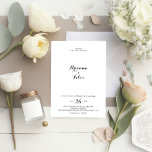 Convites Casamento por terra da caligrafia moderna<br><div class="desc">Este convite de casamento por caligrafia moderna é perfeito para um casamento rústico. O design simples e elegante apresenta a tipografia de scripts clássicos e ricos em preto e branco.</div>