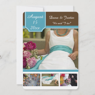 Convites Casamento Poste de Colagem de Fotos Moderna e Cast