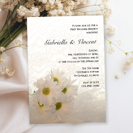 Convites Casamento Poste de rendas e margaridas brancas Bru