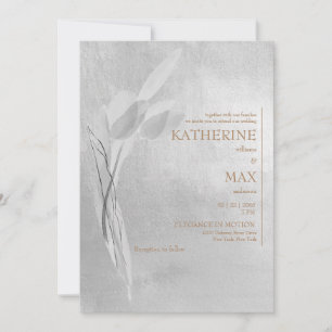 Convites Casamento Prata Metálica & Ouro Sem Pais