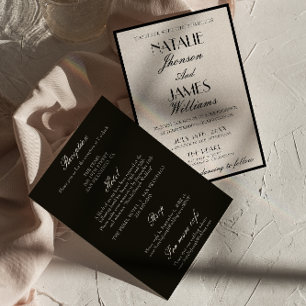 Convites Casamento Preto Branco Clássico Dinheiro Antigo Tu