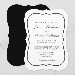 Convites Casamento preto branco minimalista moderno