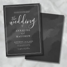 Casamento Preto com Aquarela Minimalista
