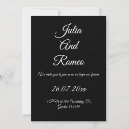 Convites Casamento Preto e Branco