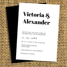 Casamento preto e branco clássico simples