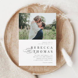 Convites Casamento Preto e Branco com Letra Elegante