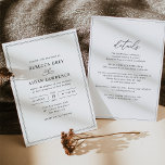 Convites Casamento Preto e Branco com Script Elegante All-I<br><div class="desc">Este elegante Convite para Casamento All-In-One apresenta um texto de caligrafia de script abrangente,  emparelhado com uma fonte de serif & sans modernos em preto,  com a seção Convidar na frente e Detalhes no verso. Itens correspondentes disponíveis.</div>