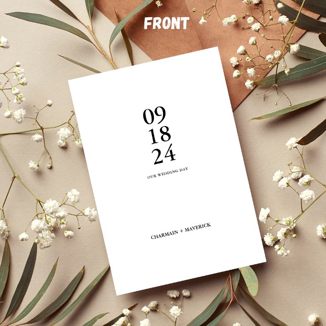 Convites Casamento Preto e Branco com Script Negrito de Ten (Criador carregado)