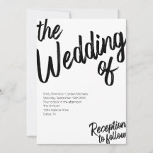 Casamento Preto e Branco com Script Negrito Modern