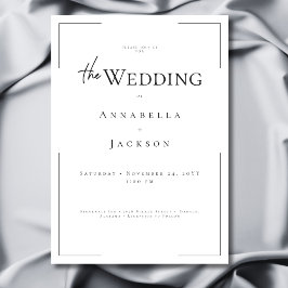 Convites Casamento preto e branco com tipografia mínima