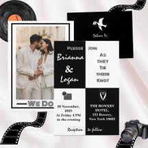 Casamento Preto e Branco Contemporâneo de na moda