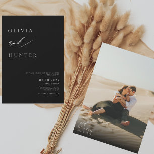 Convites Casamento preto e branco da Foto Moderna AMELIA