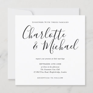 Convites Casamento Preto E Branco De Script De Assinatura E