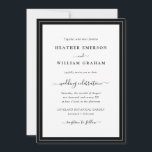 Convites Casamento Preto e Branco de Script Moderno<br><div class="desc">Casamento Negro e Branco moderno. Faça seu convite de casamento tão memorável quanto seu dia especial com este design e na moda. Apresentando um olhar simples e minimalista com um toque clássico tradicional, este convite moderno apenas para texto apresenta um roteiro de caligrafia com letra manuscrita com um quadro clássico...</div>