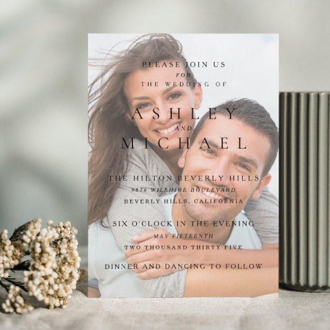 Convites Casamento Preto e Branco do Vellum de Luxo Elegant (Your Dream Wedding Awaits! Invite in Style 🌹💒 [Customize Your Invite])