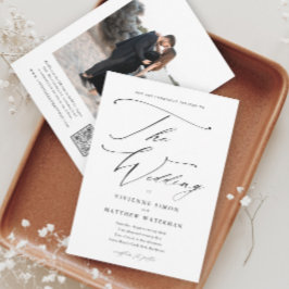 Convites Casamento Preto e Branco Elegante e Simples