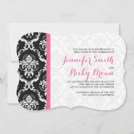 Convites Casamento preto e branco Elegante monograma