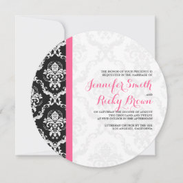 Convites Casamento preto e branco Elegante monograma