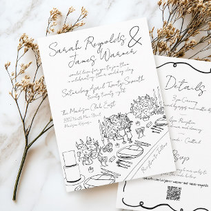 Convites Casamento Preto e Branco em Forma de Simples